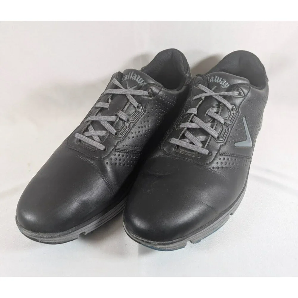Callaway CG107BGR Golf Shoes Black Spikeless Comfort Leather Men's Size 13 D